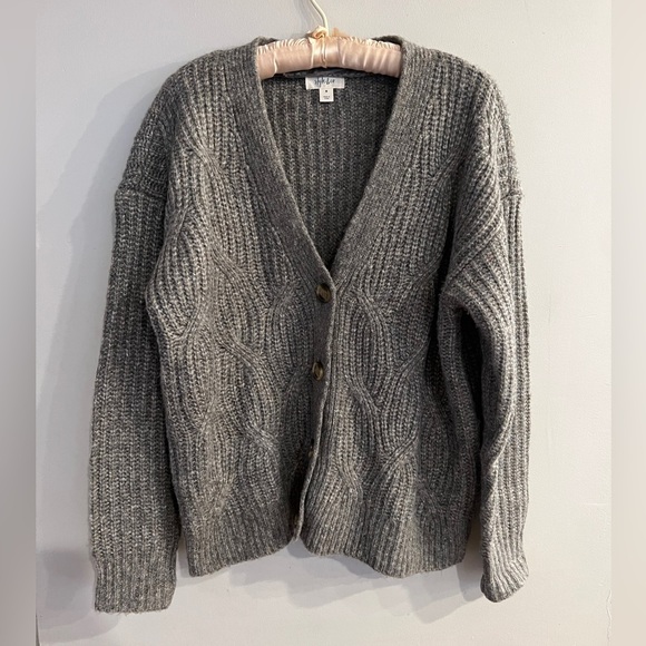 STYLE & CO Women’s Gray Chunky Knit Button Down Cardigan Sweater Size M - Picture 1 of 4